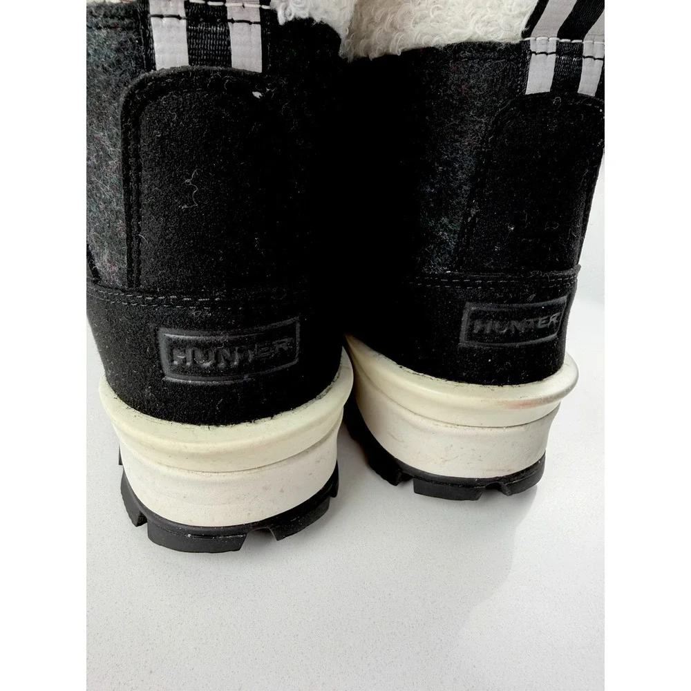 Hunter Womens Black‎ Sherpa Lace Up Hiking Boots Size 7 Winter Waterproof